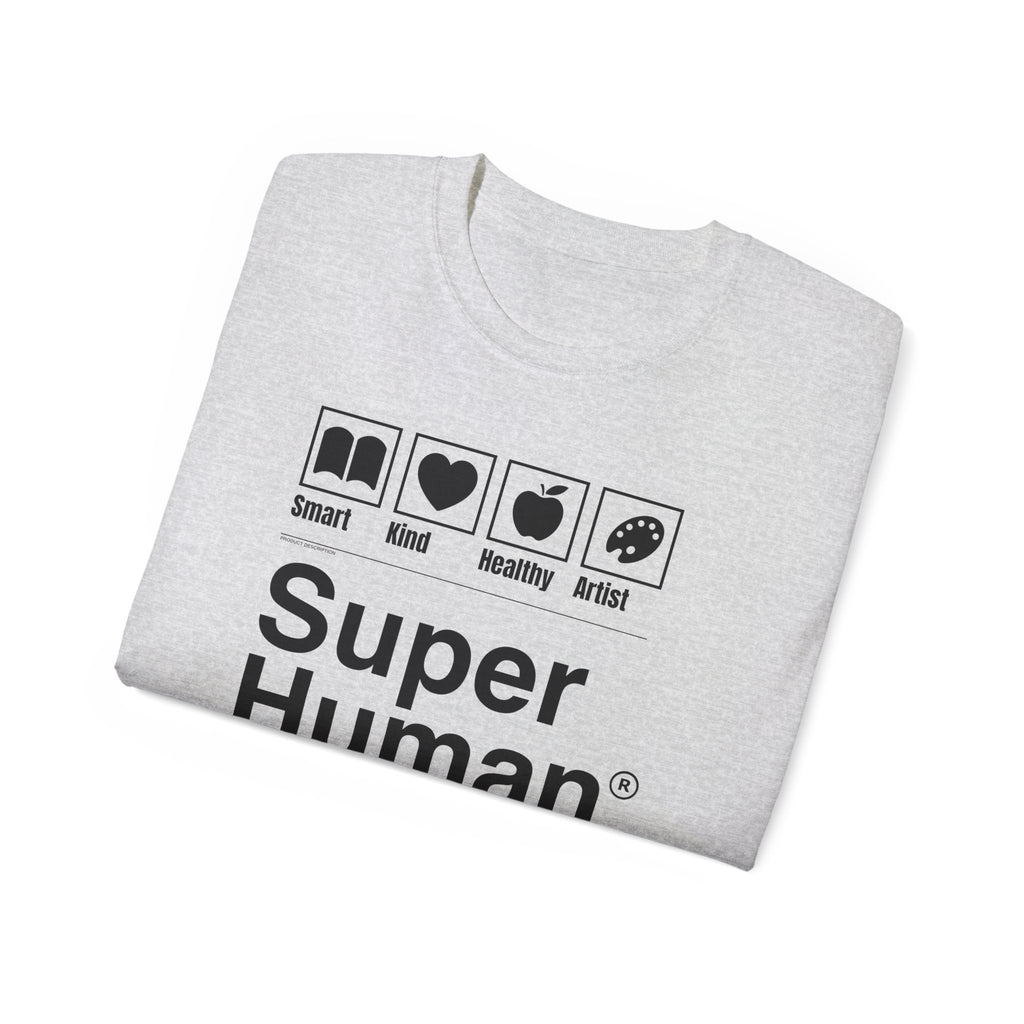 "Super Human Label" Unix T-shirt 100% Cotton Eco-friendly