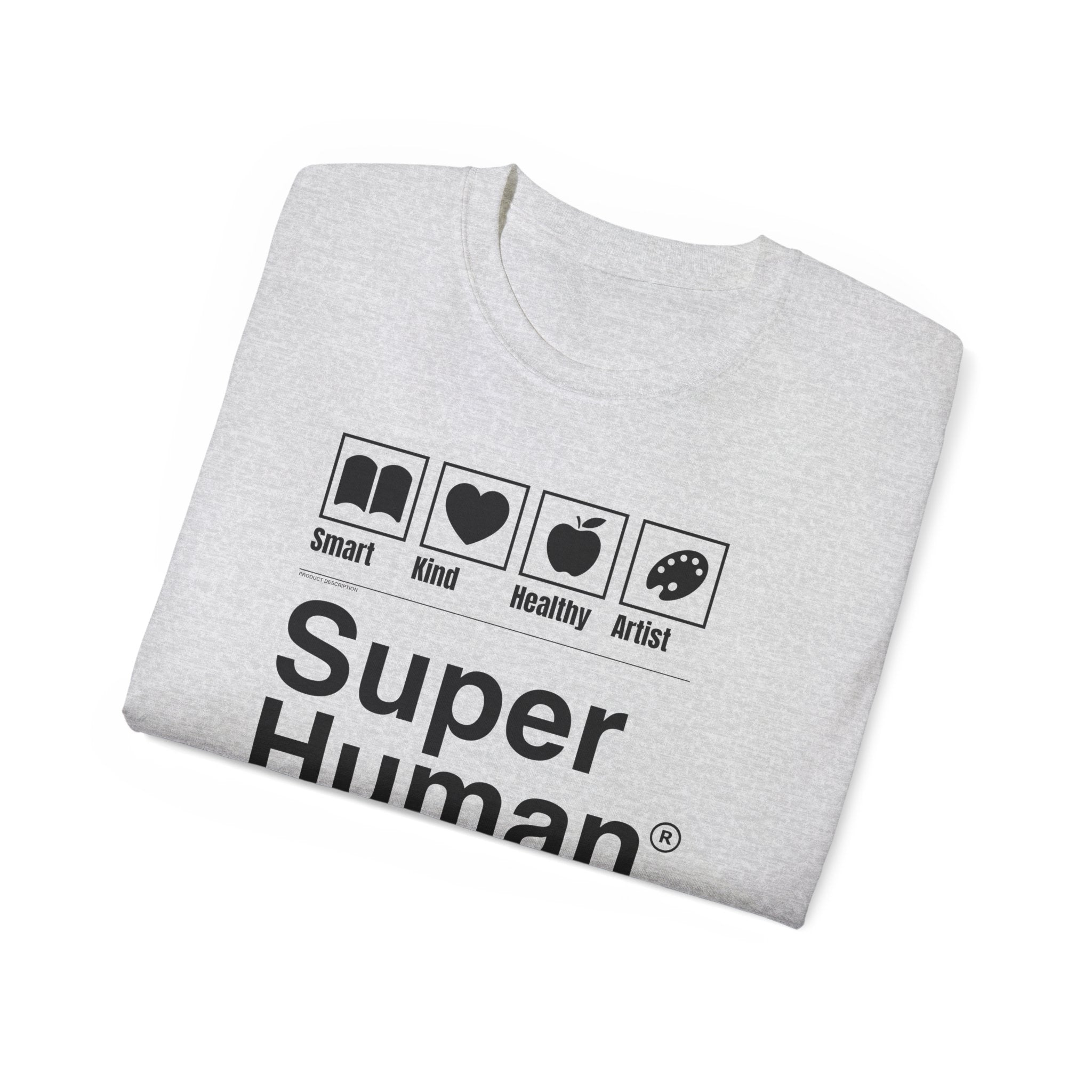 "Super Human Label" Unix T-shirt 100% Cotton Eco-friendly