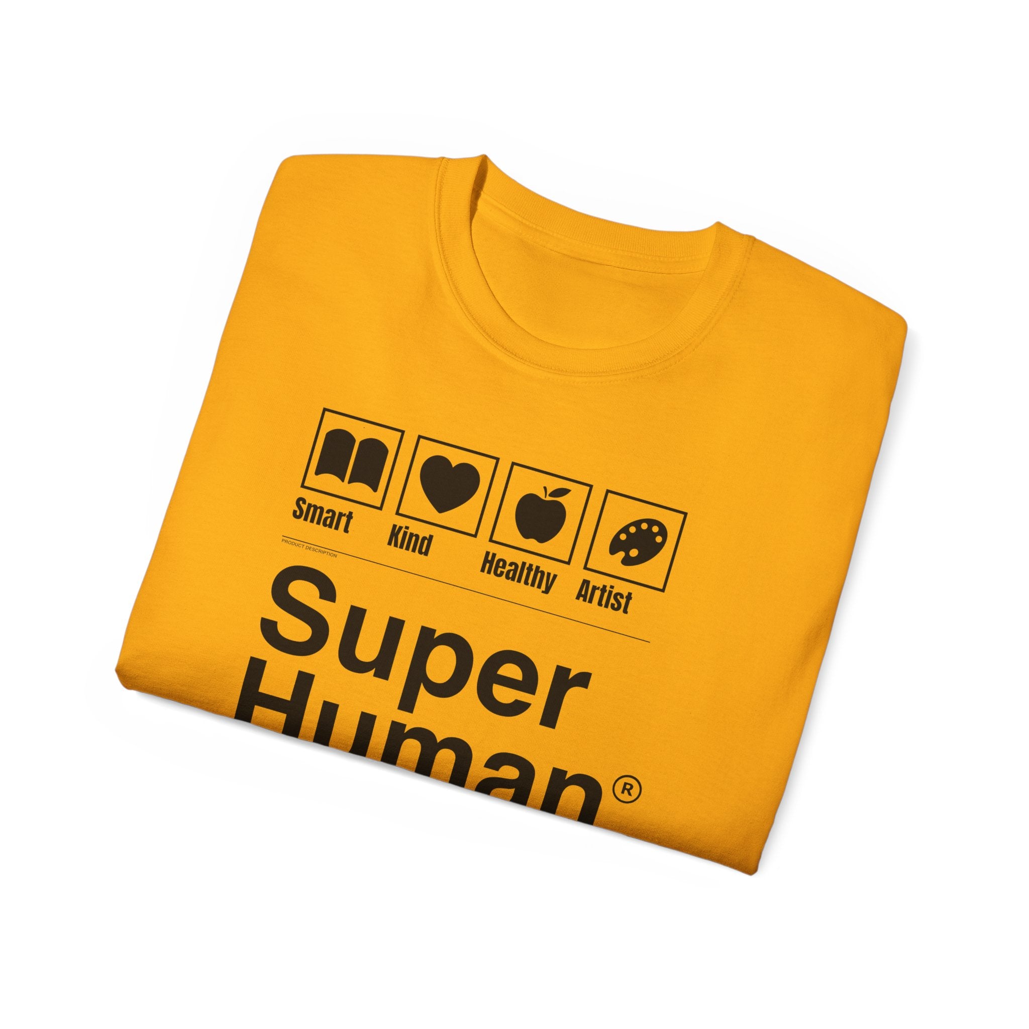 "Super Human Label" Unix T-shirt 100% Cotton Eco-friendly