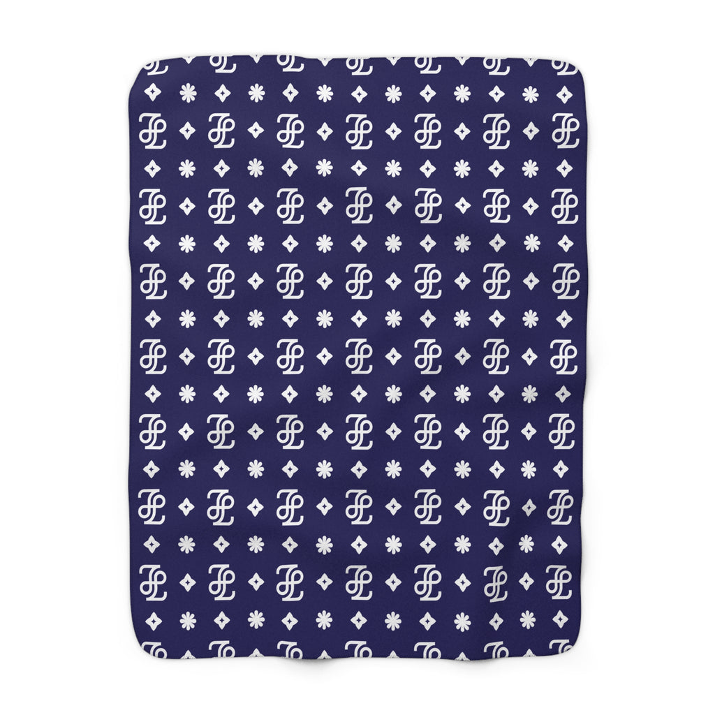 Monogram Blue Fleece Blanket