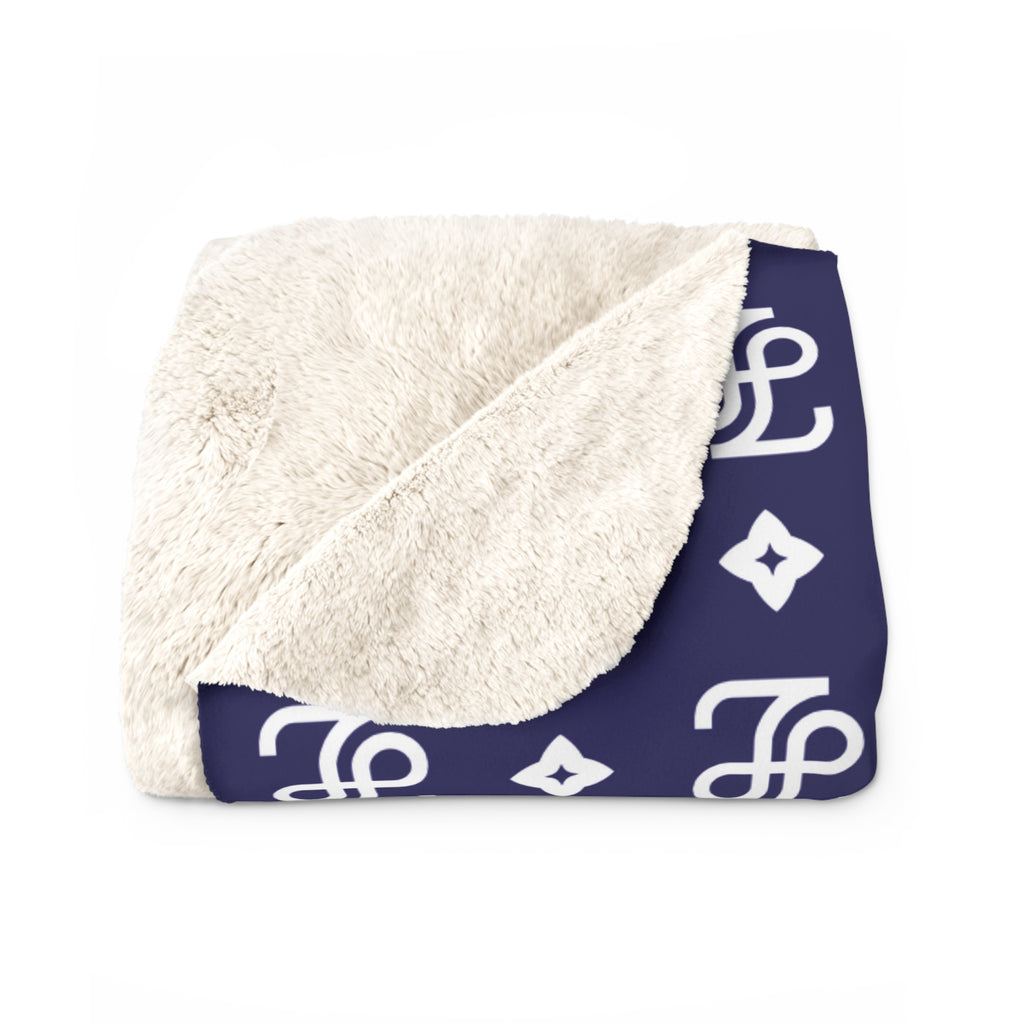 Monogram Blue Fleece Blanket
