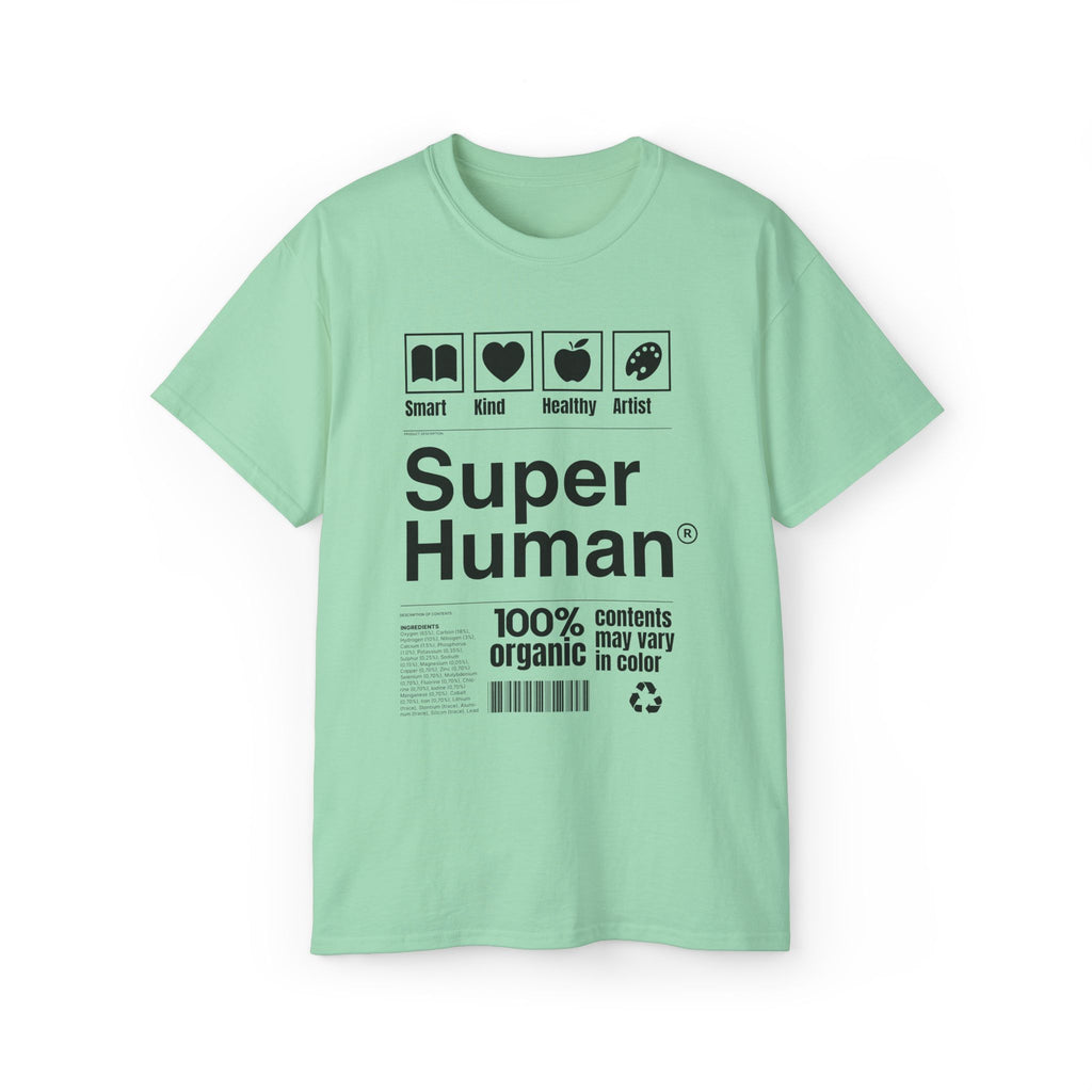 "Super Human Label" Unix T-shirt 100% Cotton Eco-friendly