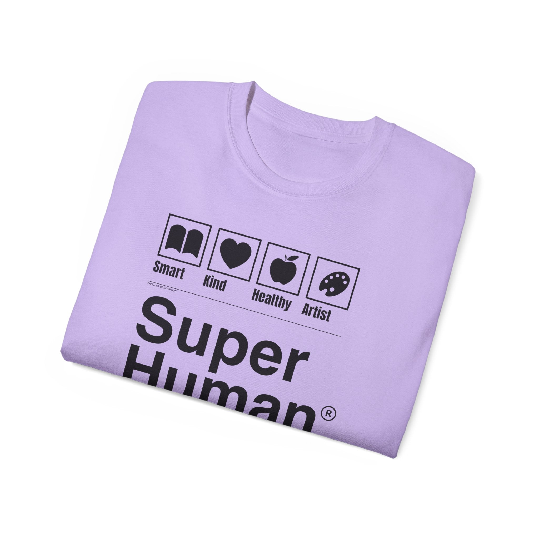 "Super Human Label" Unix T-shirt 100% Cotton Eco-friendly