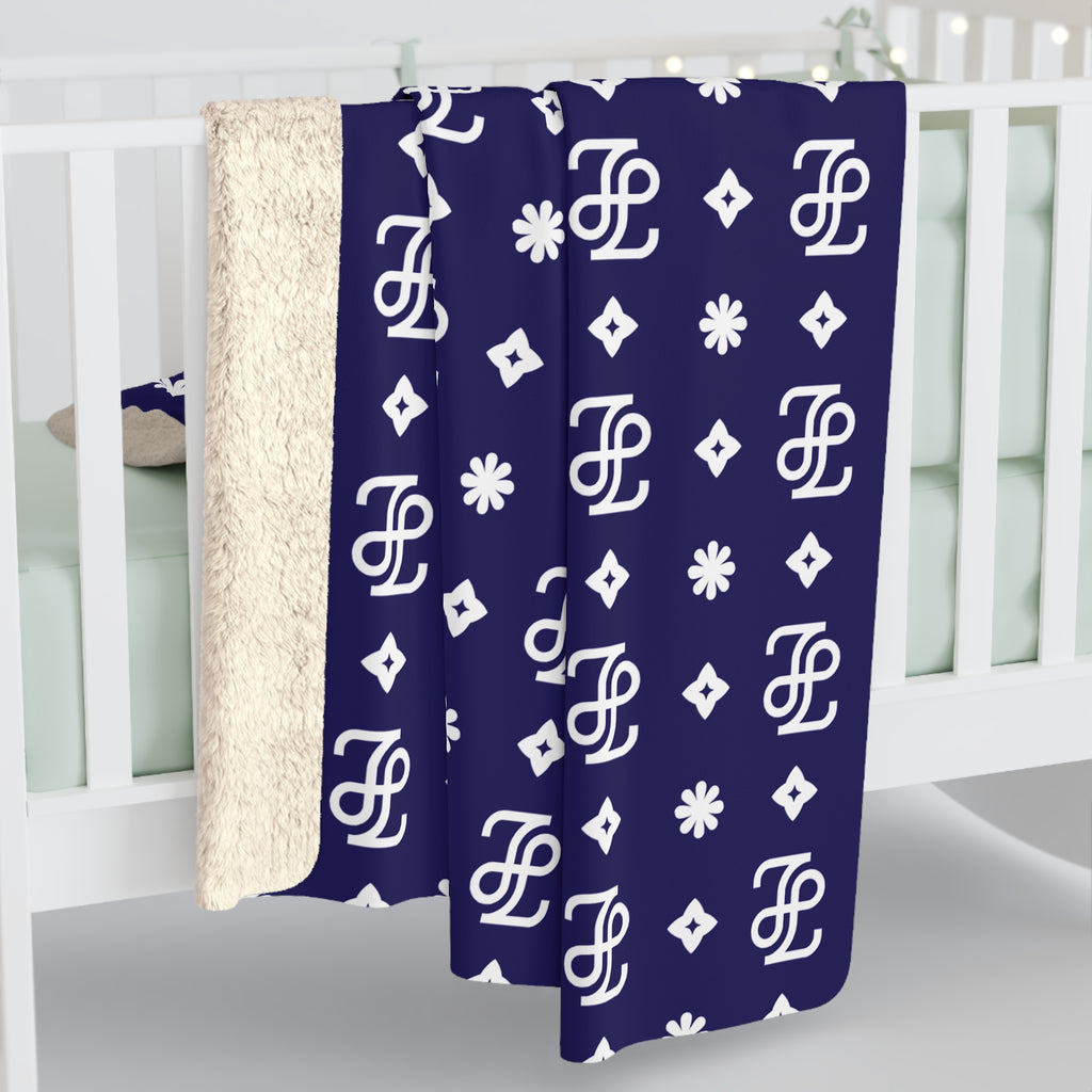 Monogram Blue Fleece Blanket