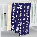 Monogram Blue Fleece Blanket