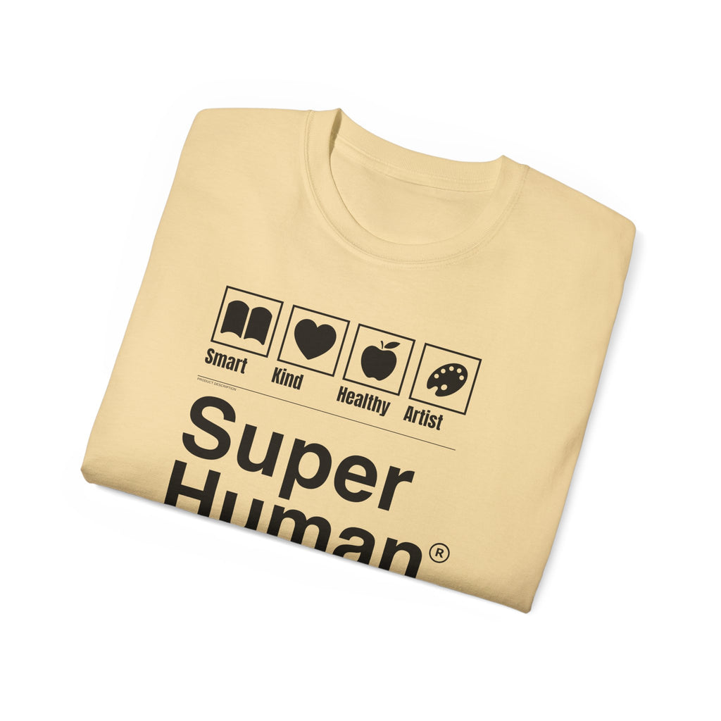 "Super Human Label" Unix T-shirt 100% Cotton Eco-friendly