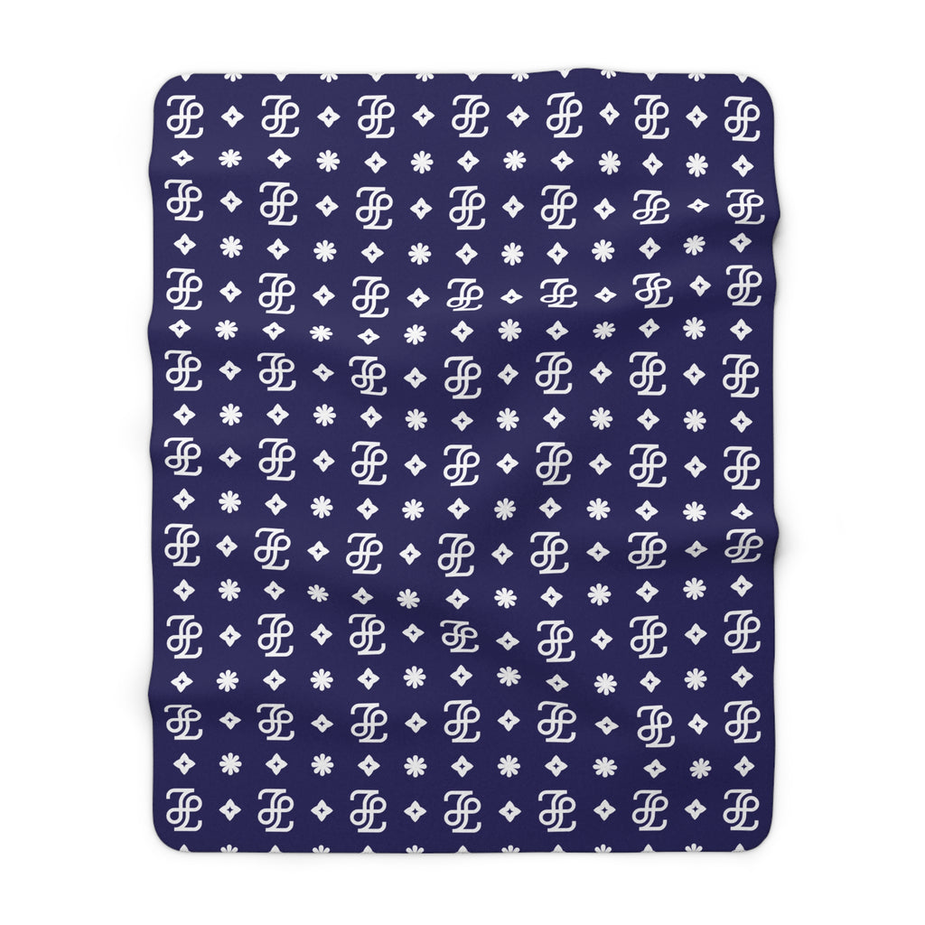 Monogram Blue Fleece Blanket
