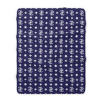 Monogram Blue Fleece Blanket