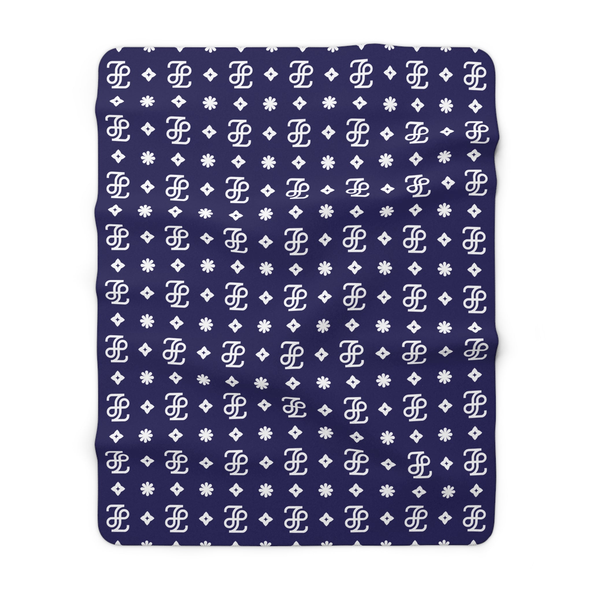 Monogram Blue Fleece Blanket