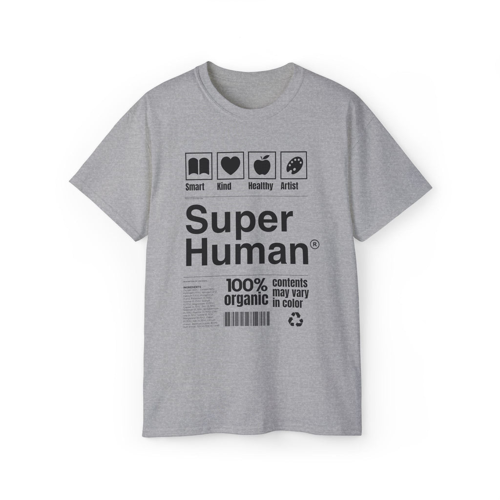 "Super Human Label" Unix T-shirt 100% Cotton Eco-friendly