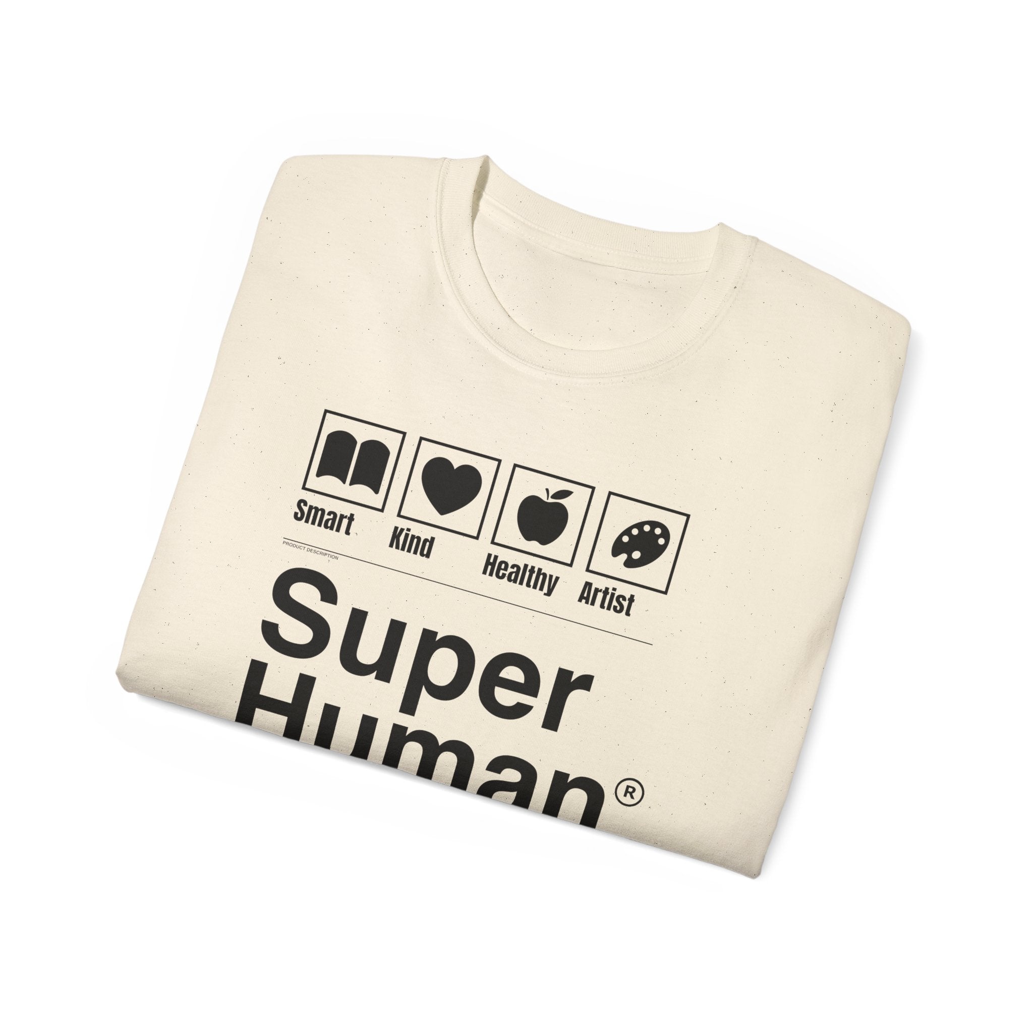 "Super Human Label" Unix T-shirt 100% Cotton Eco-friendly