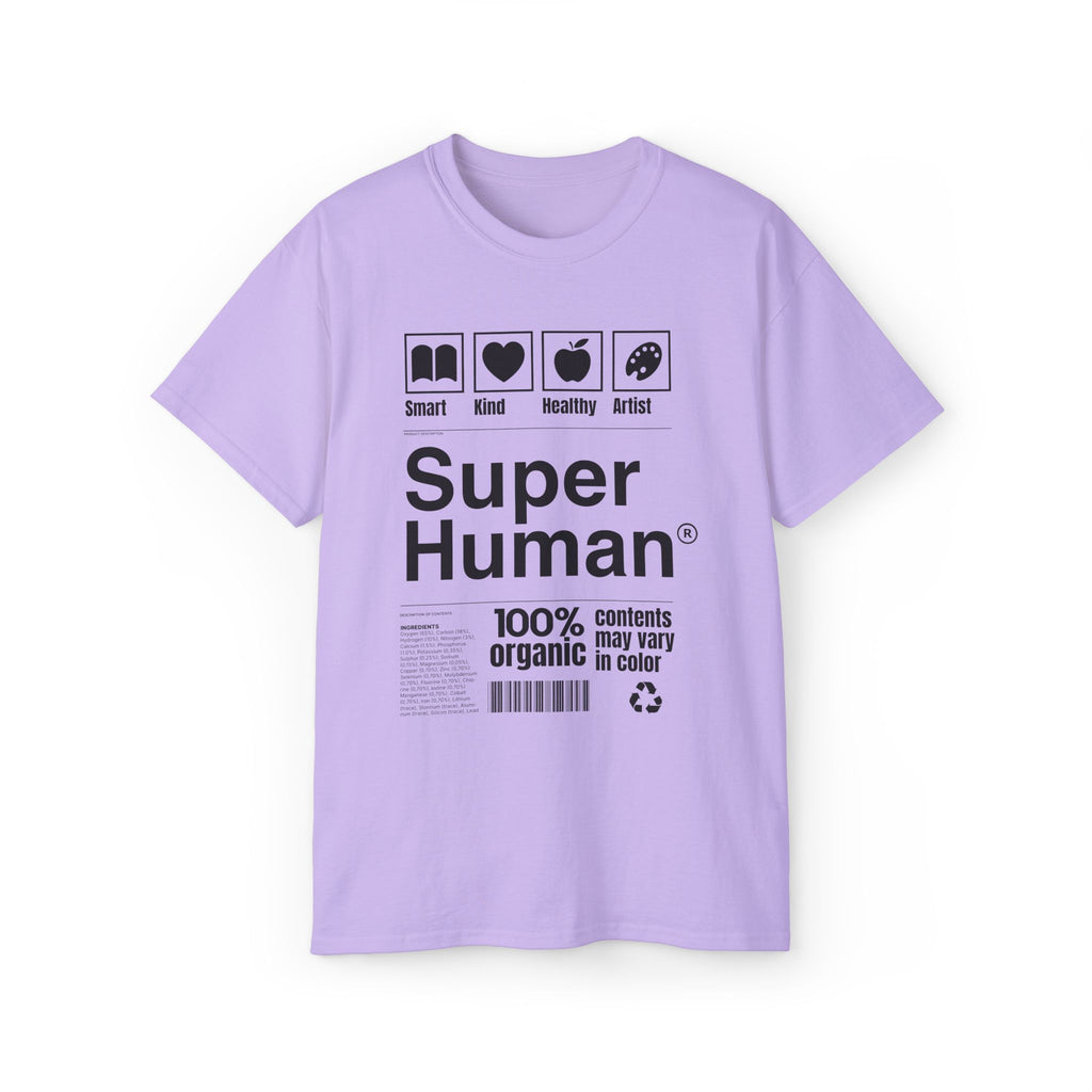 "Super Human Label" Unix T-shirt 100% Cotton Eco-friendly