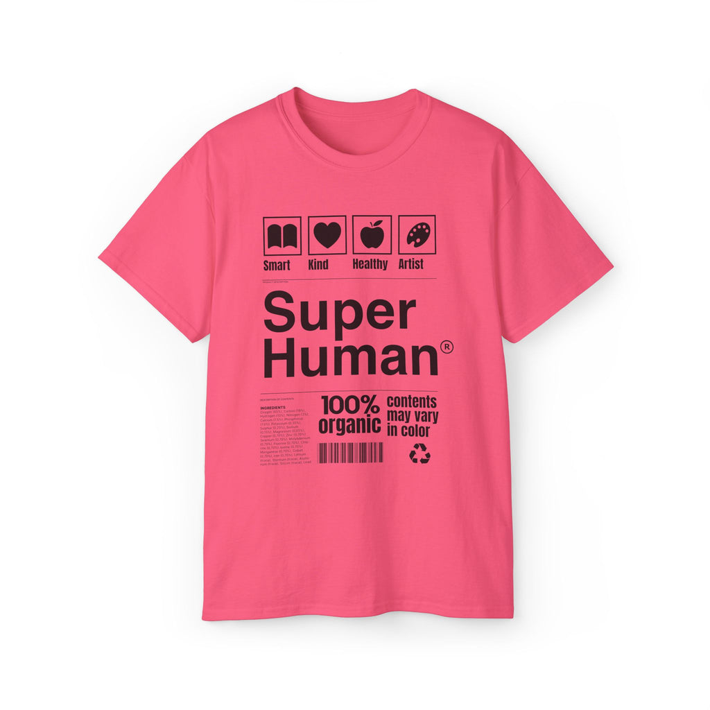 "Super Human Label" Unix T-shirt 100% Cotton Eco-friendly