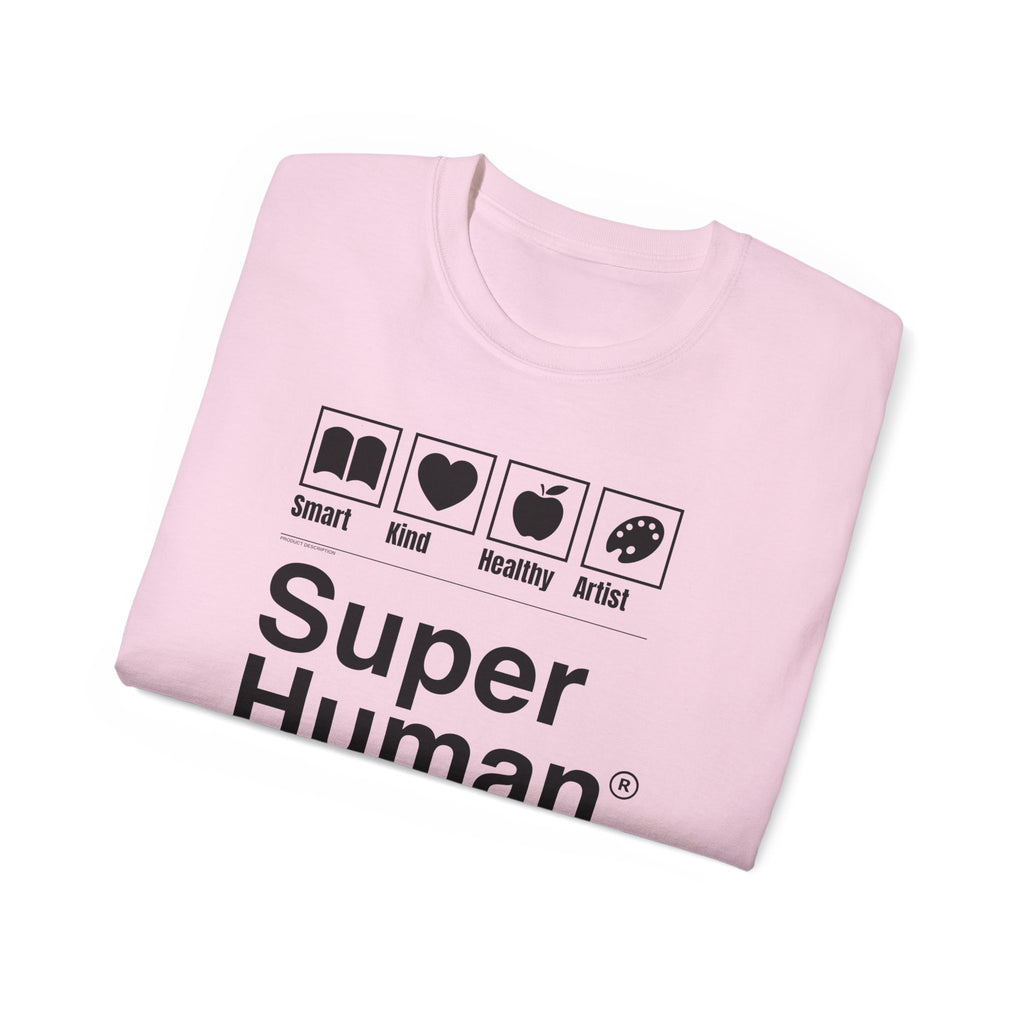 "Super Human Label" Unix T-shirt 100% Cotton Eco-friendly