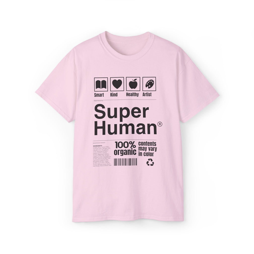 "Super Human Label" Unix T-shirt 100% Cotton Eco-friendly