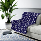 Monogram Blue Fleece Blanket