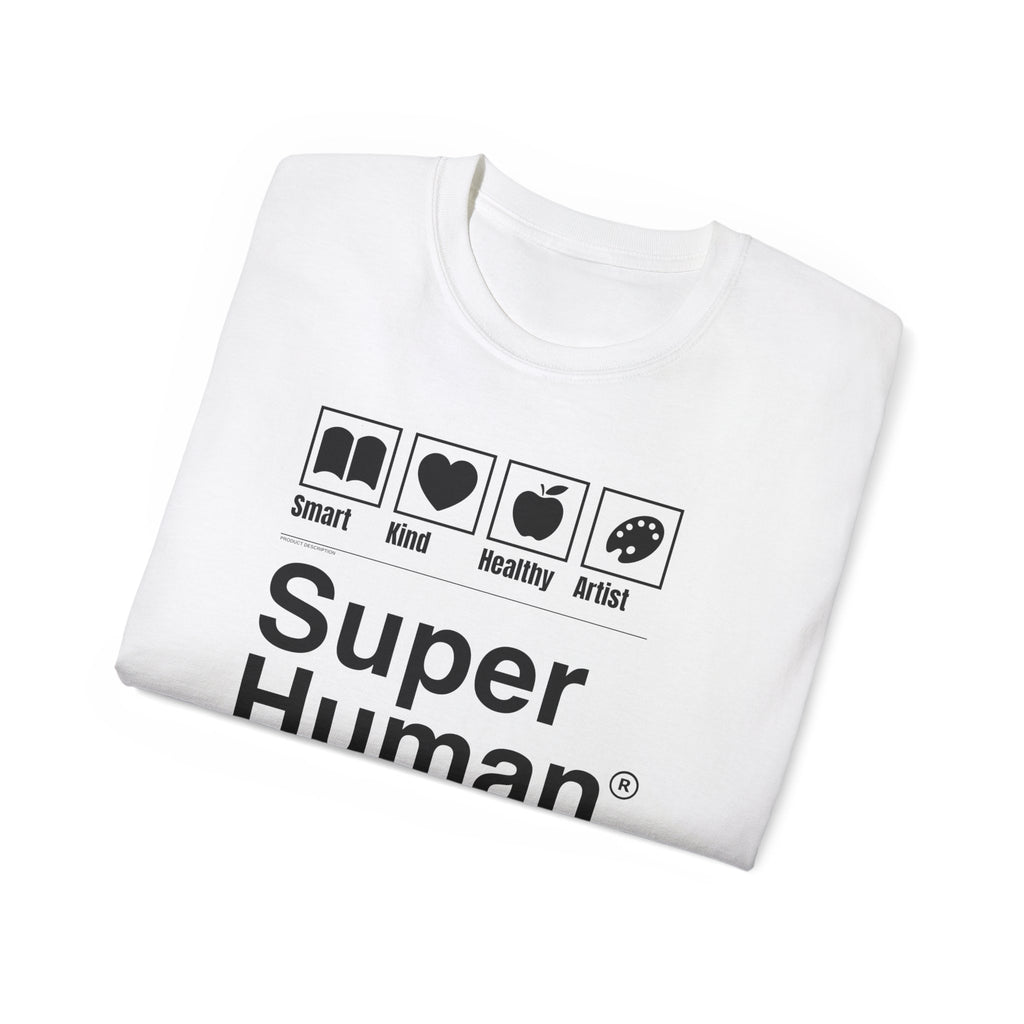 "Super Human Label" Unix T-shirt 100% Cotton Eco-friendly