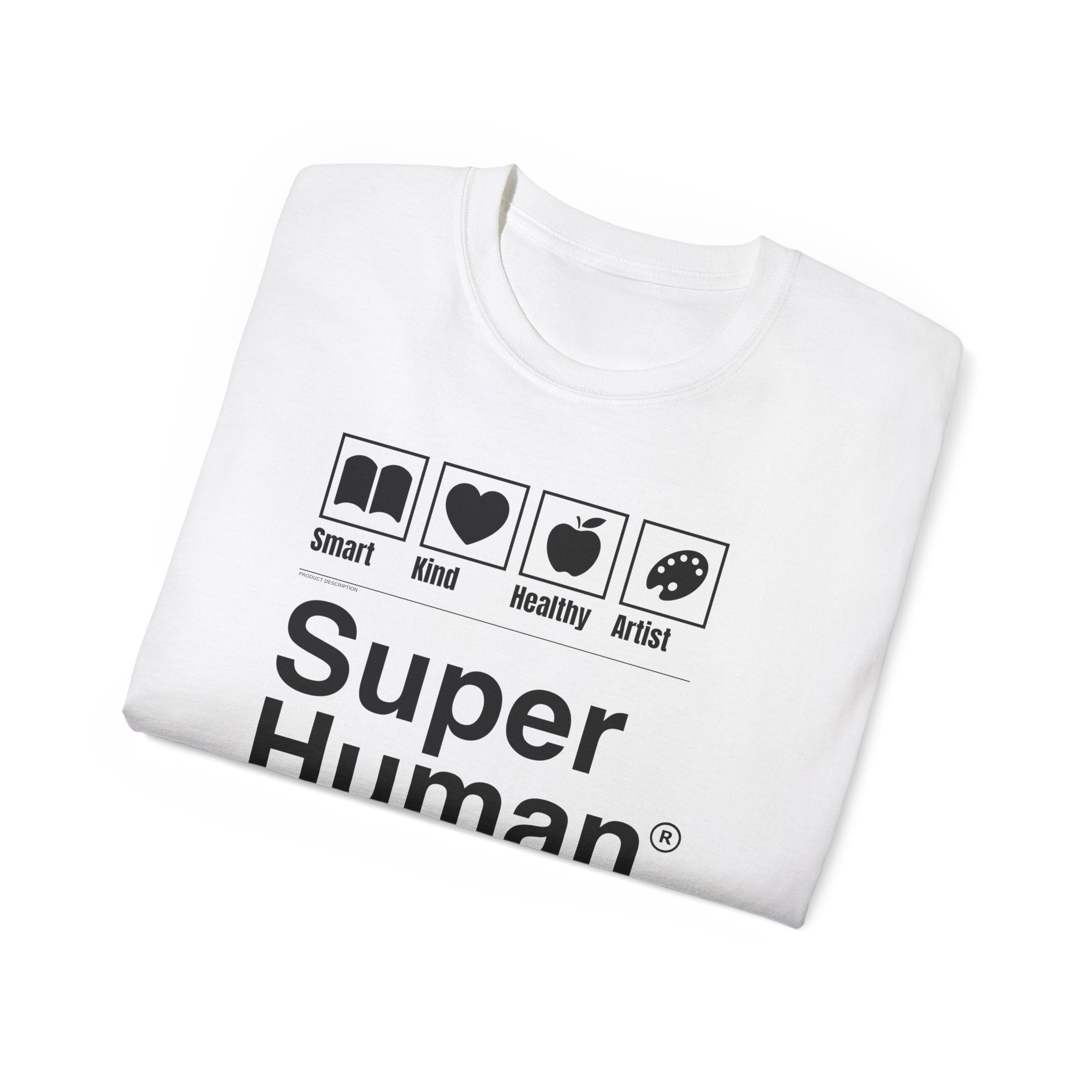 "Super Human Label" Unix T-shirt 100% Cotton Eco-friendly