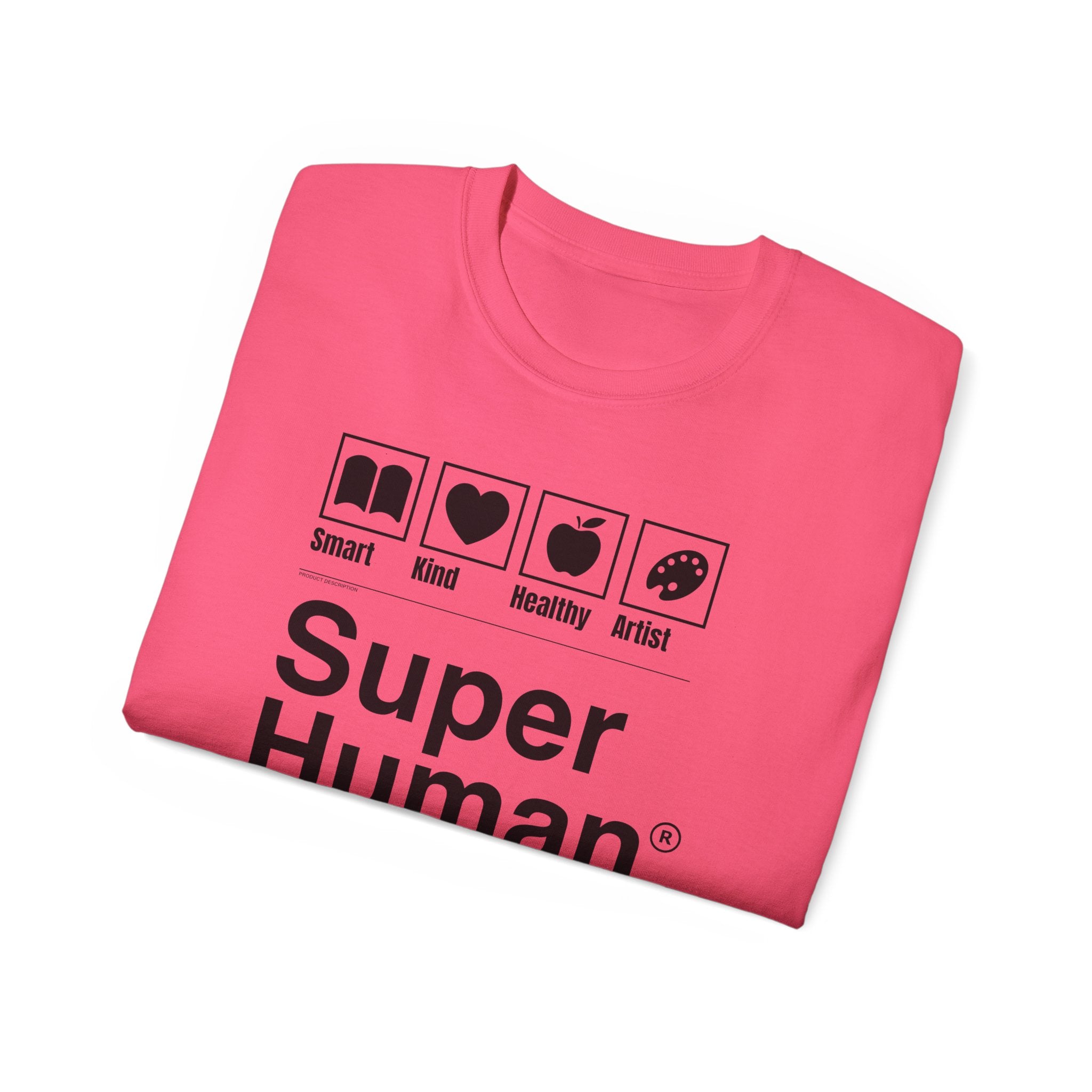 "Super Human Label" Unix T-shirt 100% Cotton Eco-friendly