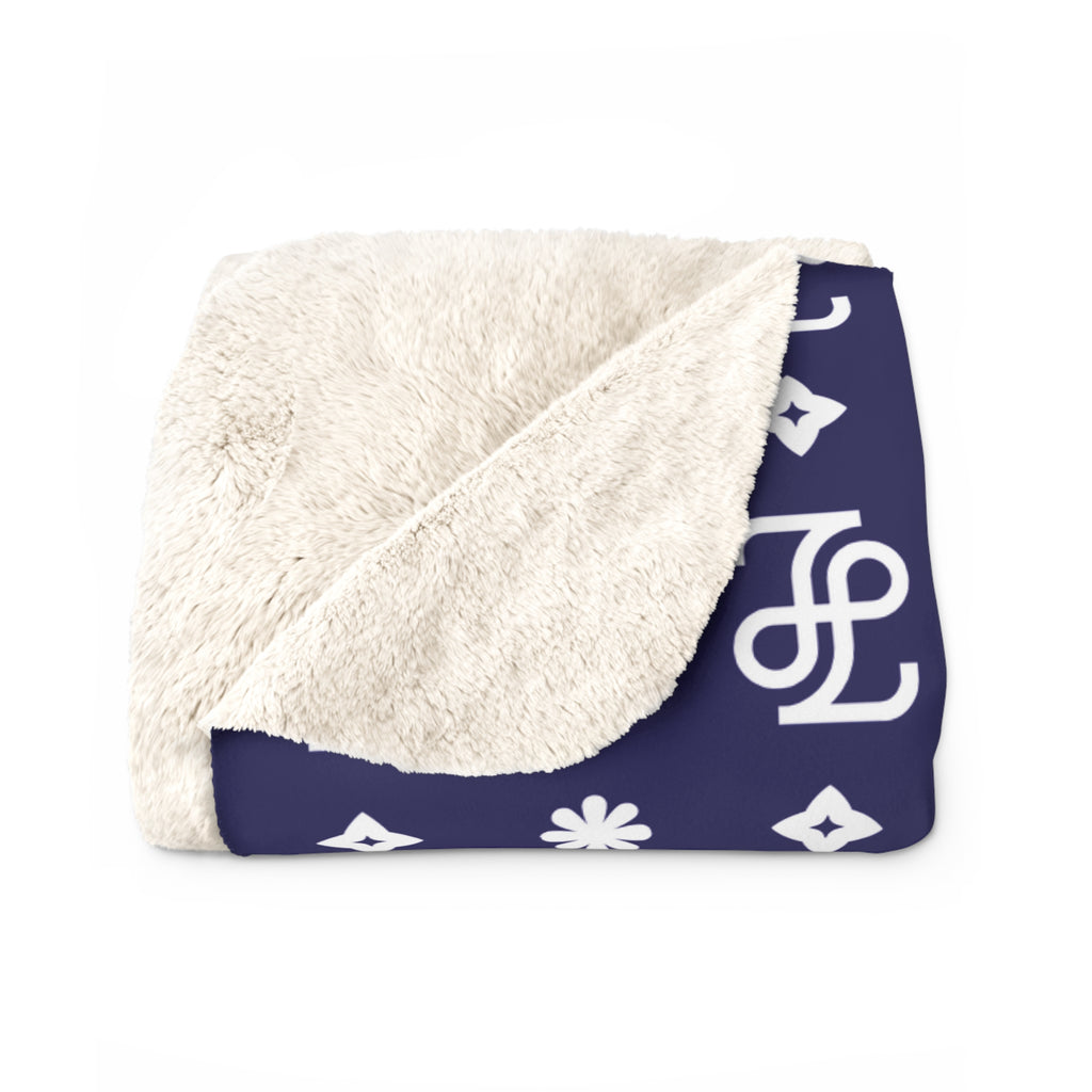 Monogram Blue Fleece Blanket